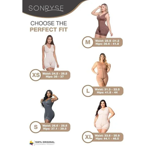 Women's Black Ash Pp53 Tummy Control Body Shaper Colombian Bodysuit Shapewear
